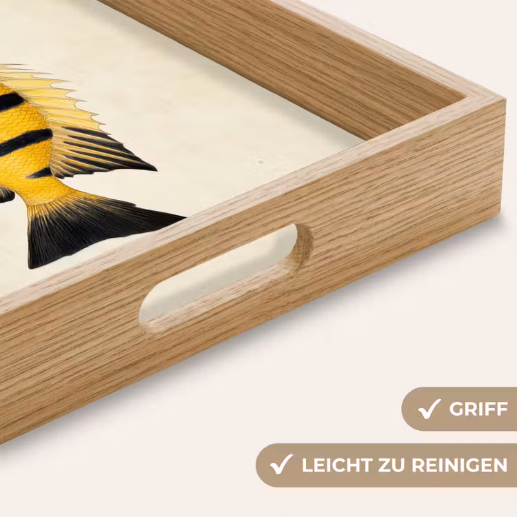 Geel - Vis - Strepen - Tropisch Dienblad Rechthoek middel -USP_HandgreepDE