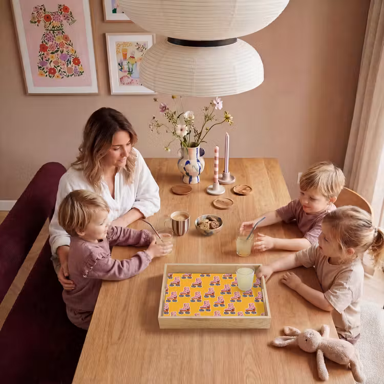 Geel - Rolschaatsen - Patroon Dienblad Rechthoek middel 911 -sfeer4