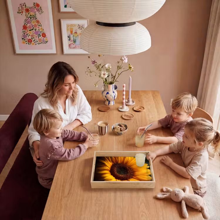 Geel - Zonnebloem - Zomers Dienblad Rechthoek middel -sfeer4