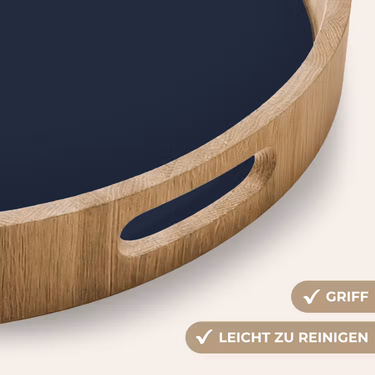 Geldersblauw - Blauw - Klassiek Dienblad Rond middel 914 -USP_HandgreepDE