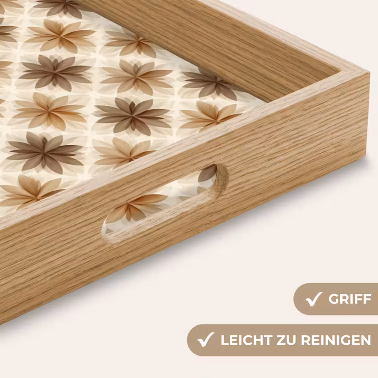 Geografisch - Patroon - Bruin Dienblad Rechthoek middel 911 -USP_HandgreepDE