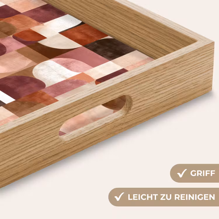 Geometrie - Modern - Retro Dienblad Rechthoek middel 911 -USP_HandgreepDE