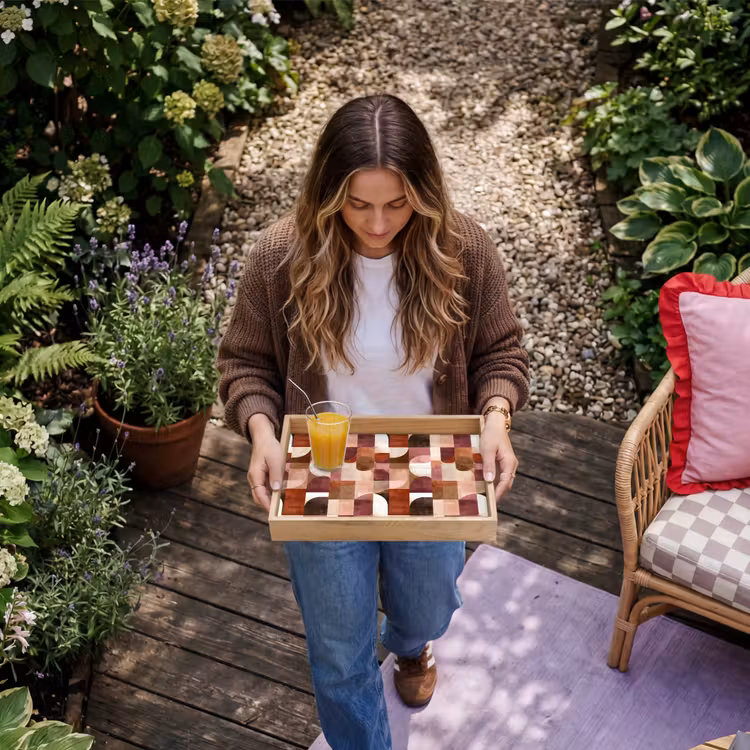 Geometrie - Modern - Retro Dienblad Rechthoek middel 911 -sfeer5