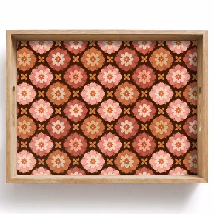Geometrisch - Bloemen - Kleurrijk Dienblad Rechthoek middel 911 -z3d_shopping