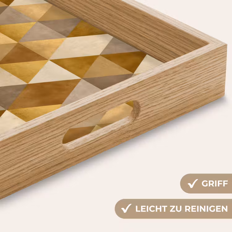 Geometrisch - Driehoek - Goud Dienblad Rechthoek middel 911 -USP_HandgreepDE