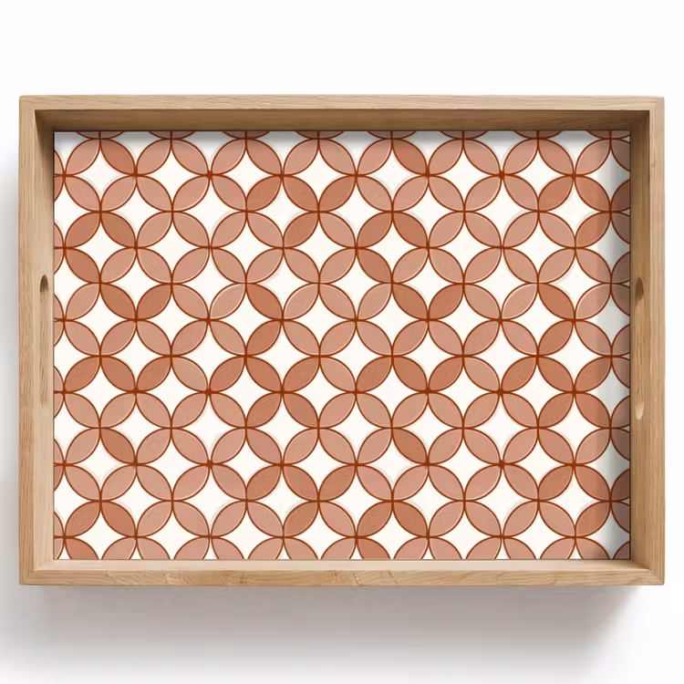 Geometrisch - Cirkels - Modern - Terracotta Dienblad Rechthoek middel 911 -z3d_shopping