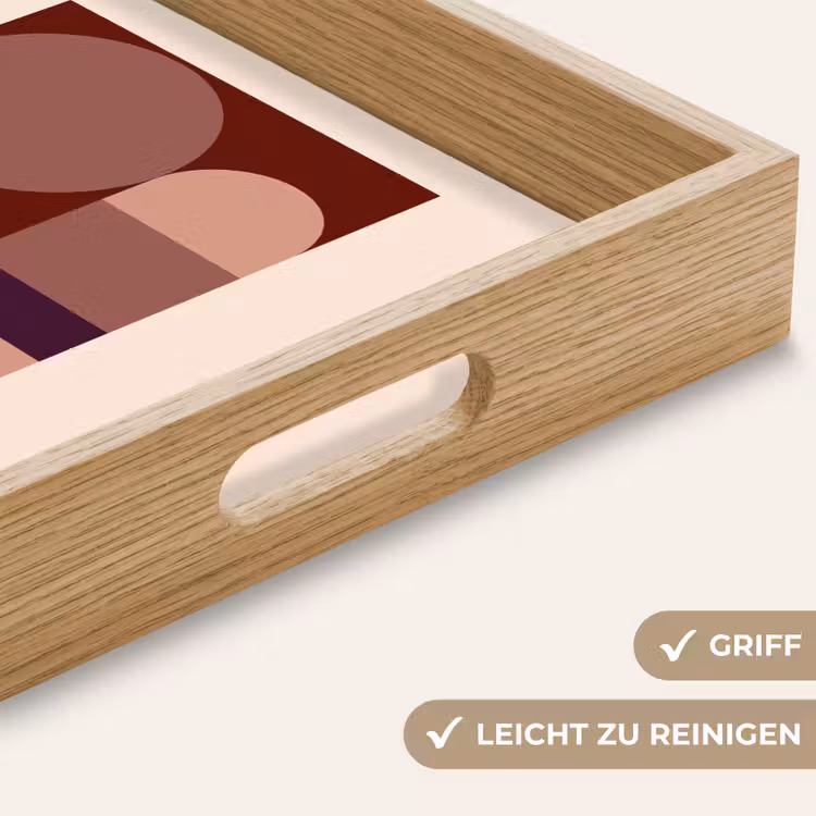 Geometrisch - Cirkels - Rood Dienblad Rechthoek middel -USP_HandgreepDE