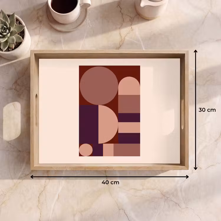 Geometrisch - Cirkels - Rood Dienblad Rechthoek middel -USP_Formaat