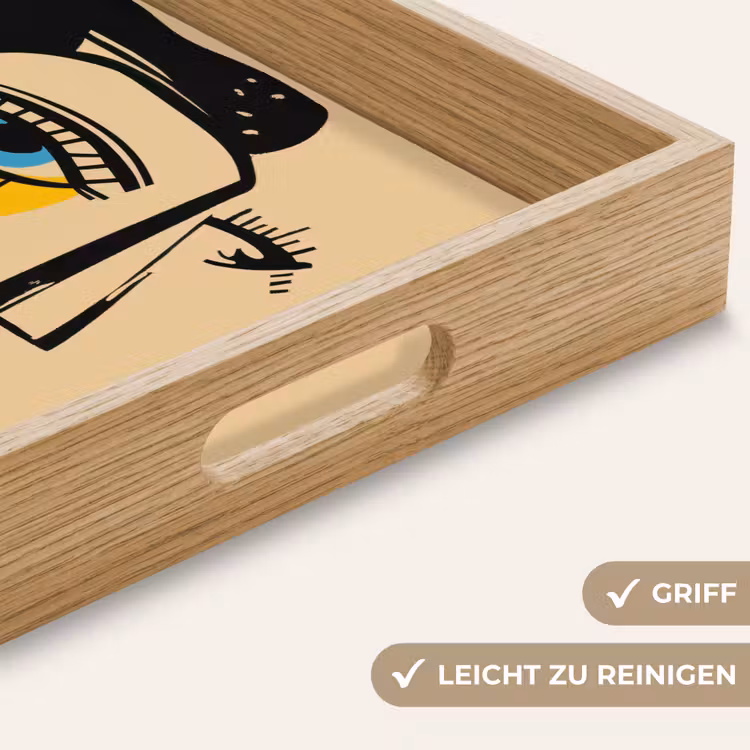 Geometrisch - Felle kleuren - Kubistische stijl Dienblad Rechthoek middel -USP_HandgreepDE