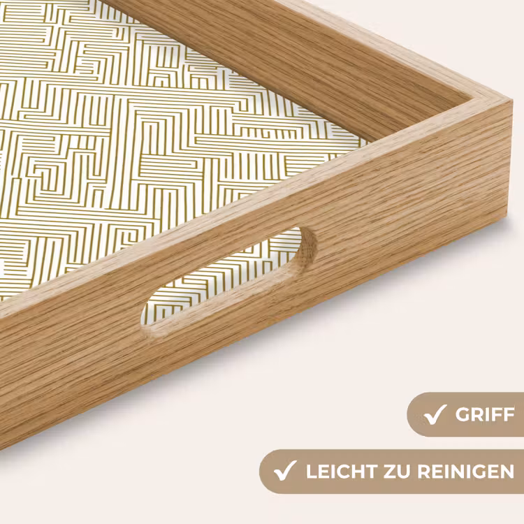 Geometrisch - Lijnen - Groen Dienblad Rechthoek middel 911 -USP_HandgreepDE