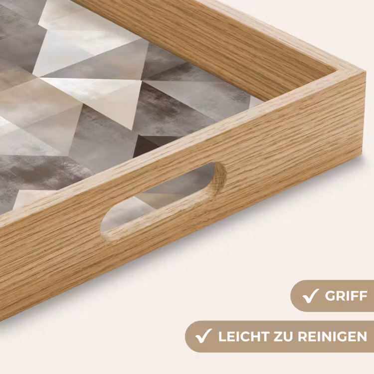 Geometrisch - Motief - Aardetinten Dienblad Rechthoek middel 911 -USP_HandgreepDE