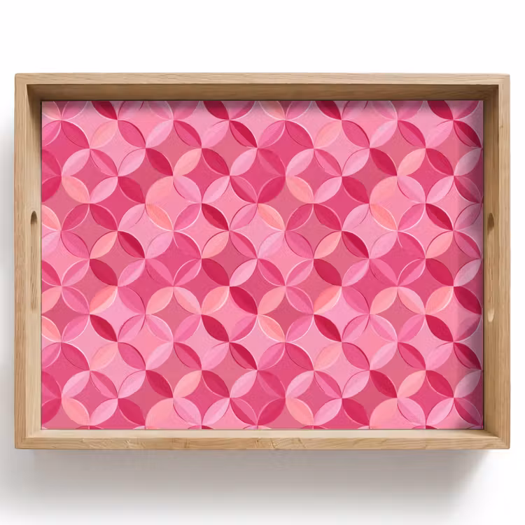 Geometrisch - Mozaïek - Modern - Roze Dienblad Rechthoek middel 911 -z3d_shopping