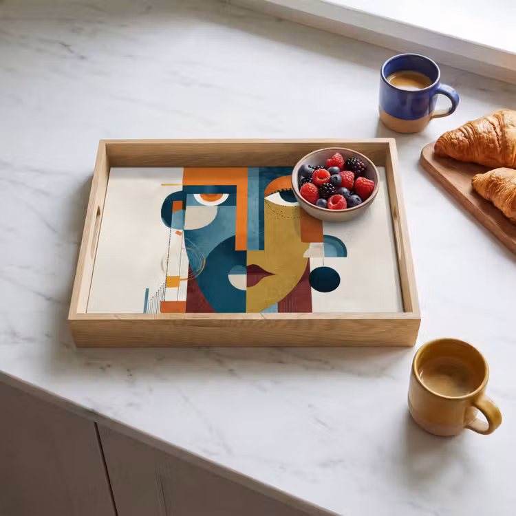 Geometrisch - Strakke vormen - Kleurrijk Dienblad Rechthoek middel -sfeer2