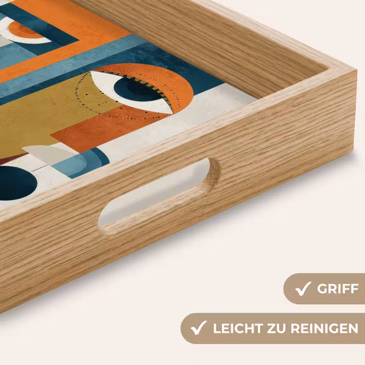 Geometrisch - Strakke vormen - Kleurrijk Dienblad Rechthoek middel -USP_HandgreepDE