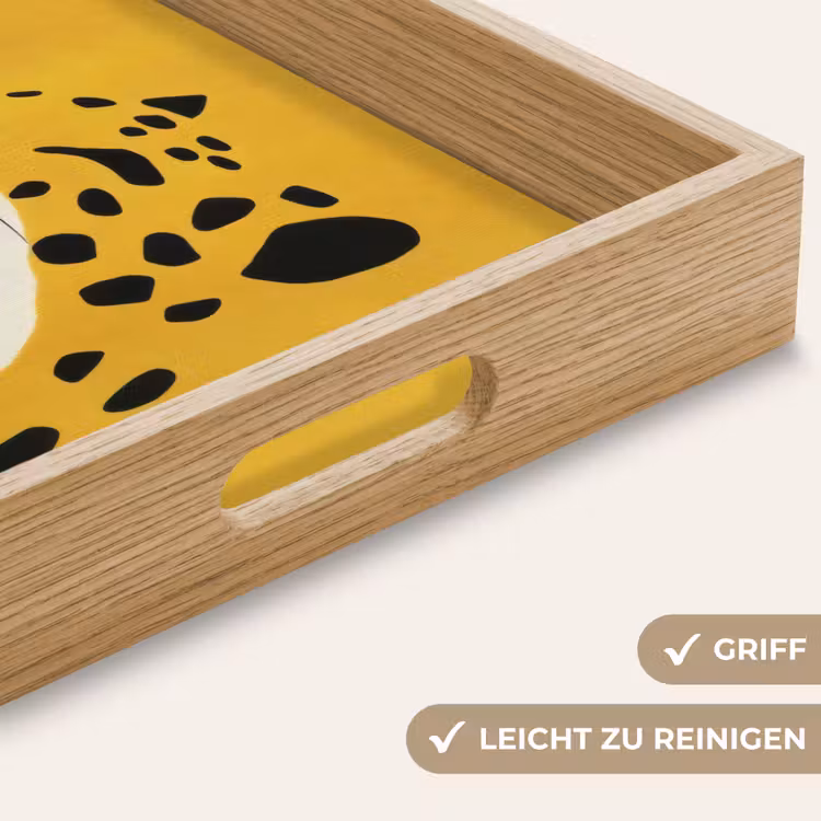 Cheetah - Illustratie - Geel Dienblad Rechthoek middel -USP_HandgreepDE
