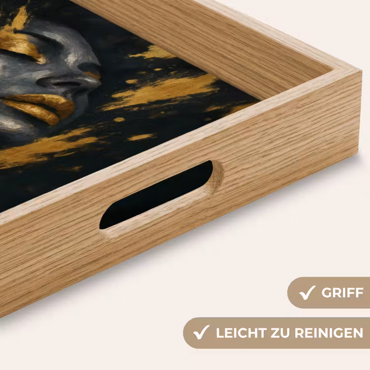 Gezicht - Vrouw - Verfspatten - Abstract Dienblad Rechthoek middel -USP_HandgreepDE