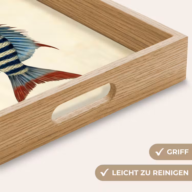 Gestreept - Donkerblauw - Rugvin - Vis Dienblad Rechthoek middel -USP_HandgreepDE