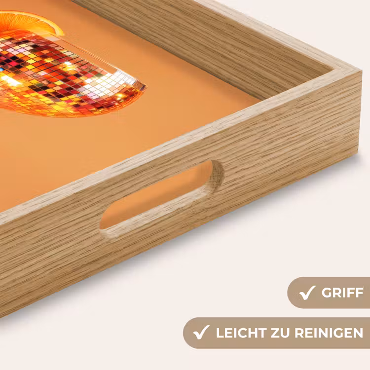Drank - Oranje - Glitter - Disco Dienblad Rechthoek middel -USP_HandgreepDE