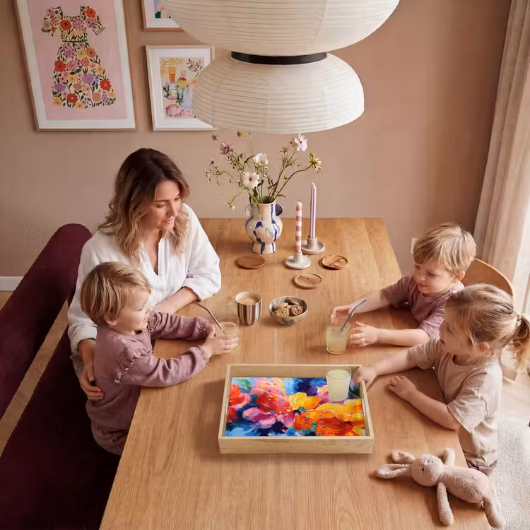 Golvend - Energie - warm Dienblad Rechthoek middel -sfeer4