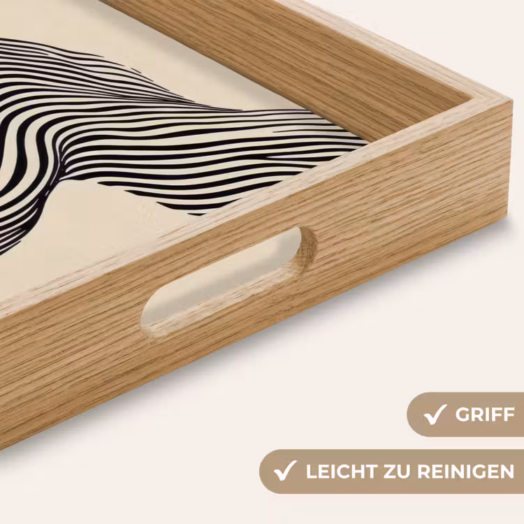 Golvend - Lijnen - Abstract - Silhouet Dienblad Rechthoek middel -USP_HandgreepDE