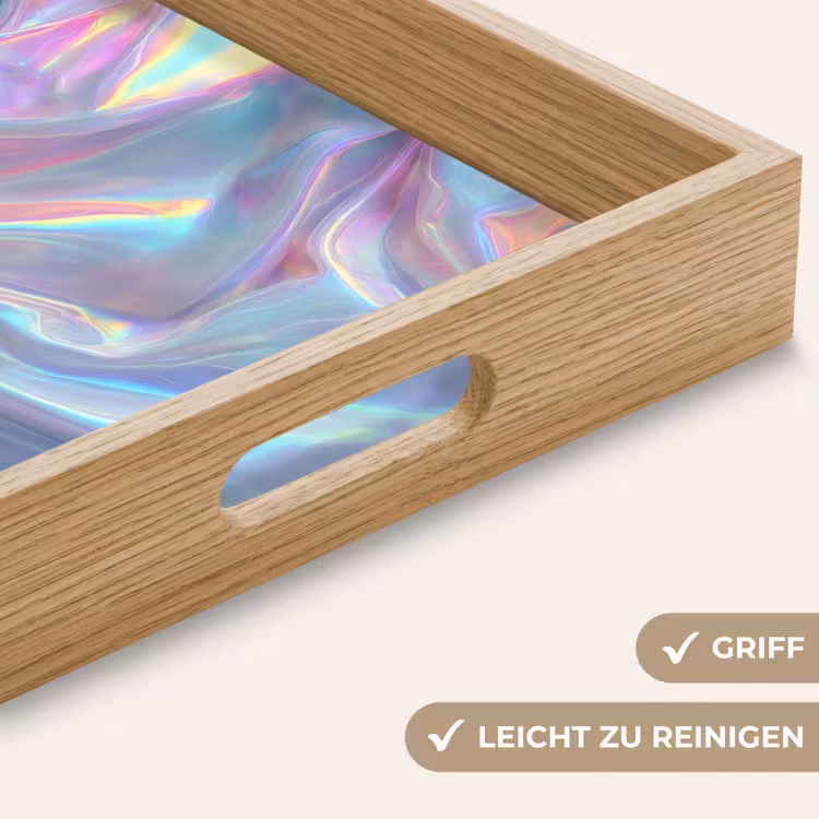 Golvend - Pasteltinten - Glanzend - Stof Dienblad Rechthoek middel -USP_HandgreepDE