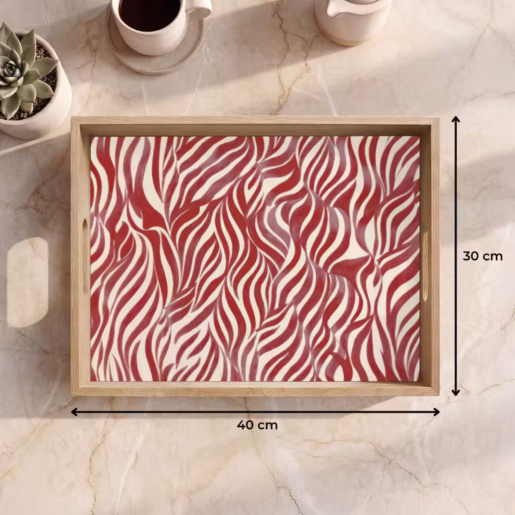 Golvende vormen - Abstract - Rood Dienblad Rechthoek middel -USP_Formaat