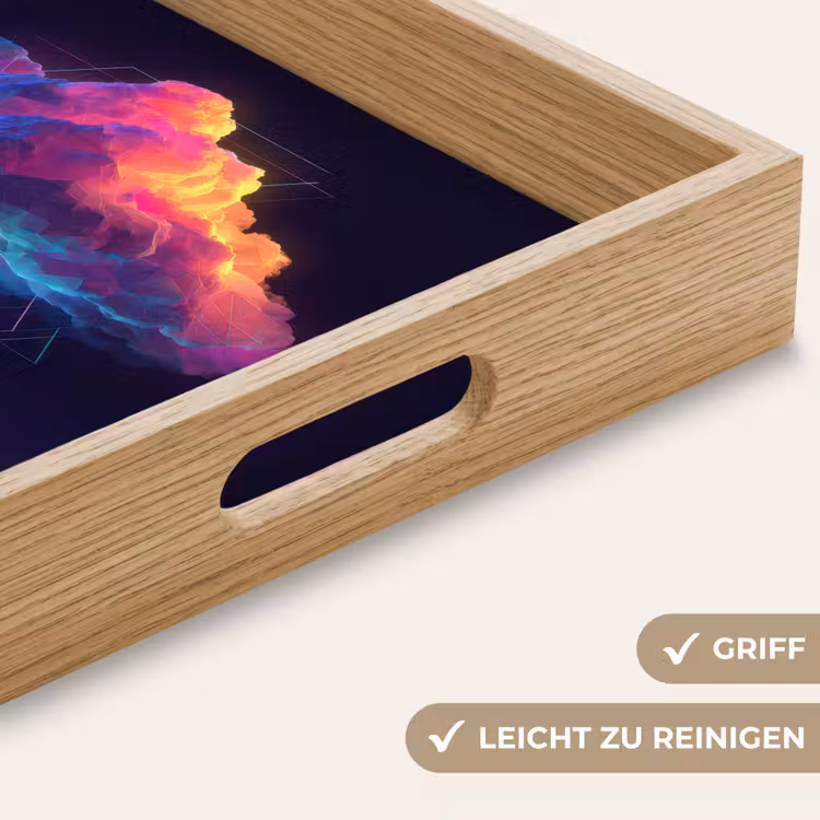 Donderwolk - Bliksemschicht - Licht - Blauw Dienblad Rechthoek middel -USP_HandgreepDE