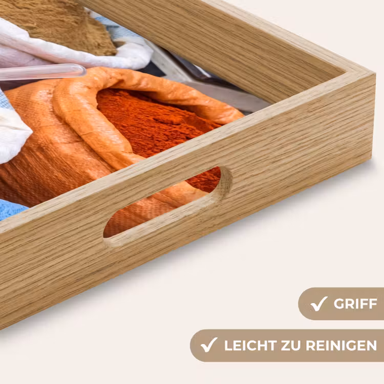 Tablett - Gewürze – Beutel – Markt - Kruiden - Zakken - Markt Dienblad Rechthoek middel