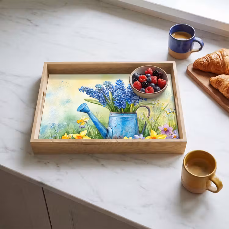 Gieter - Lavendel - Bloesems Dienblad Rechthoek middel -sfeer2