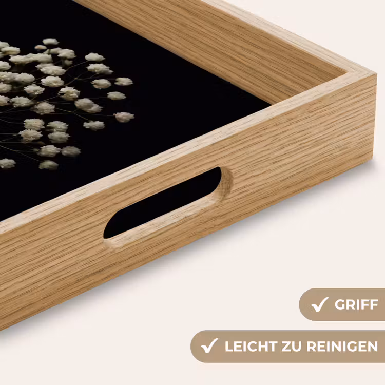 Gipskruid - Bloemetjes - Wit - Minimalistisch Dienblad Rechthoek middel -USP_HandgreepDE