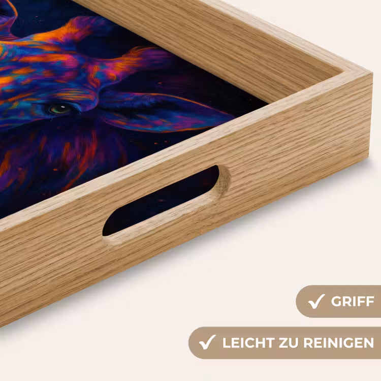 Giraffe - Gekleurd - Verfspatten Dienblad Rechthoek middel -USP_HandgreepDE