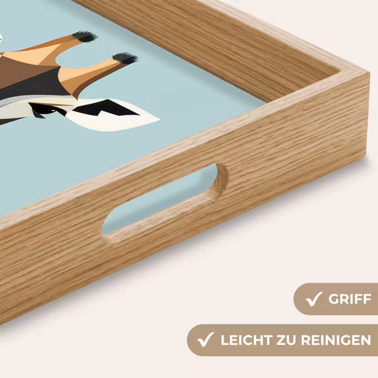 Giraffe - Illustratie - Bruin - Minimalistisch Dienblad Rechthoek middel -USP_HandgreepDE