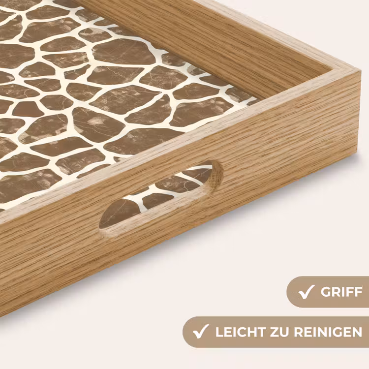 Giraf - Klassiek - Bruin Dienblad Rechthoek middel 911 -USP_HandgreepDE