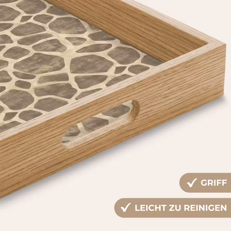 Giraf - Patroon - Beige - Bruin Dienblad Rechthoek middel 911 -USP_HandgreepDE