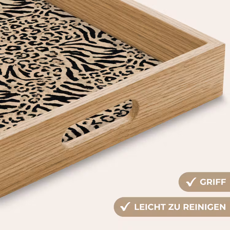 Giraf - Zebra - Motief - Bruin Dienblad Rechthoek middel 911 -USP_HandgreepDE