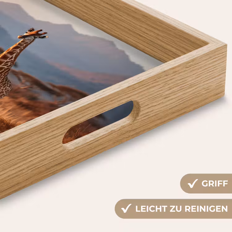 Giraffen - Hoog gras - Acaciabomen Dienblad Rechthoek middel -USP_HandgreepDE
