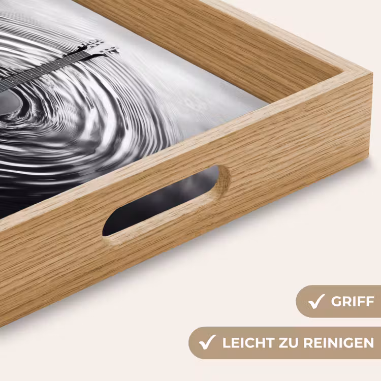 Gitaar - Hout - Water Dienblad Rechthoek middel -USP_HandgreepDE