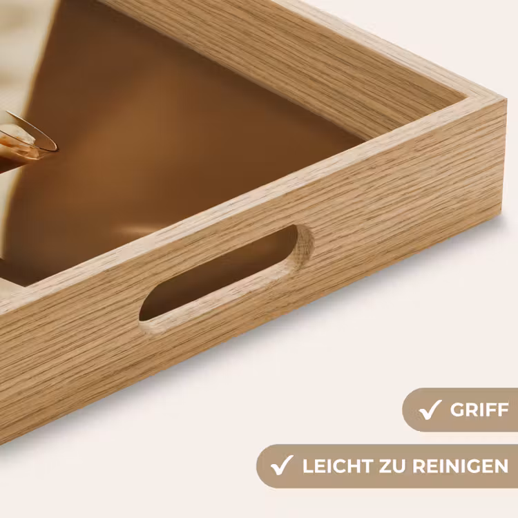 Glas - Ijskoffie - Schaduw - Bruin Dienblad Rechthoek middel -USP_HandgreepDE