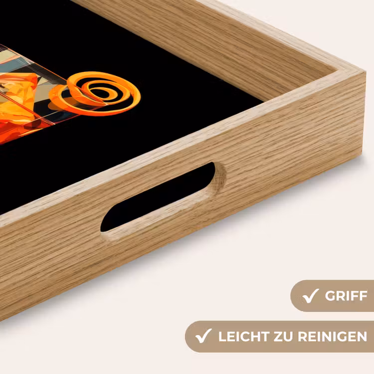 Glas - Ijsblokjes - Drinken - Bruin Dienblad Rechthoek middel -USP_HandgreepDE