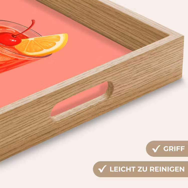 Glas - Ijsblokjes - Citroen - Kers Dienblad Rechthoek middel -USP_HandgreepDE
