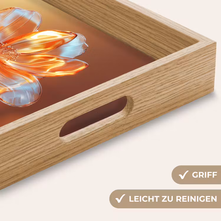 Glazen - Bloem - Zonlicht Dienblad Rechthoek middel -USP_HandgreepDE
