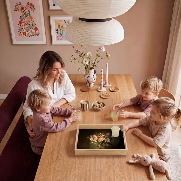 Glazen - Bloemen - Boeket - Kleuren Dienblad Rechthoek middel -sfeer4