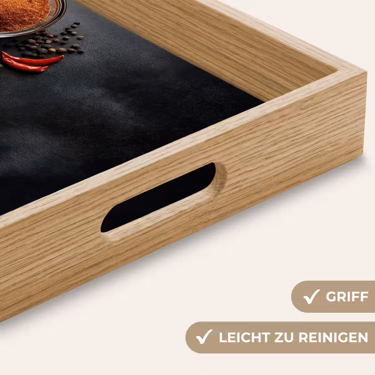 Glazen - Bakjes - Blaadjes - Kruiden Dienblad Rechthoek middel -USP_HandgreepDE