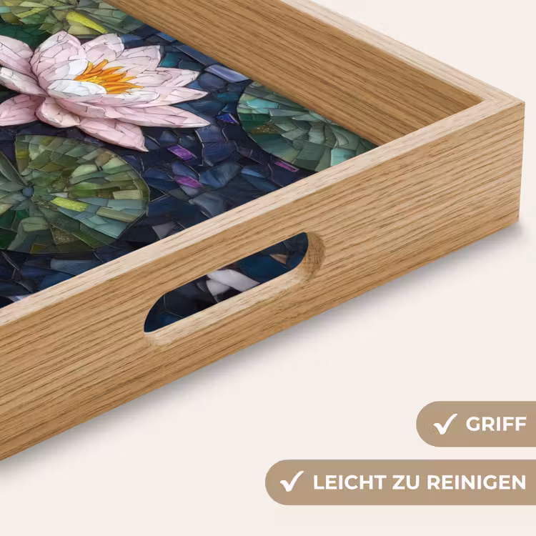 Glasstukjes - Leliebladeren - Vis - Oranje Dienblad Rechthoek middel -USP_HandgreepDE