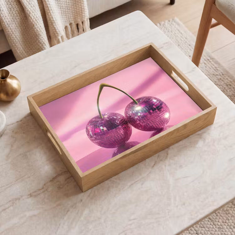 Glitter - Discobol - Roze - Kersen Dienblad Rechthoek middel -sfeer1