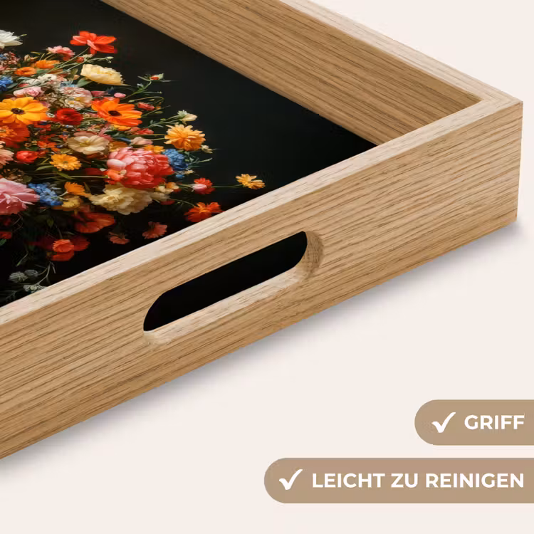 Goud - Bloemen - Kleuren - Vaas Dienblad Rechthoek middel -USP_HandgreepDE
