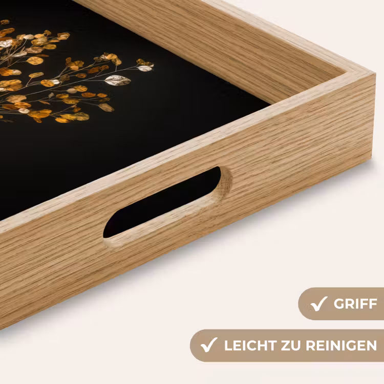 Goudbruine - Bladeren - Vaas - Herfstachtig Dienblad Rechthoek middel -USP_HandgreepDE