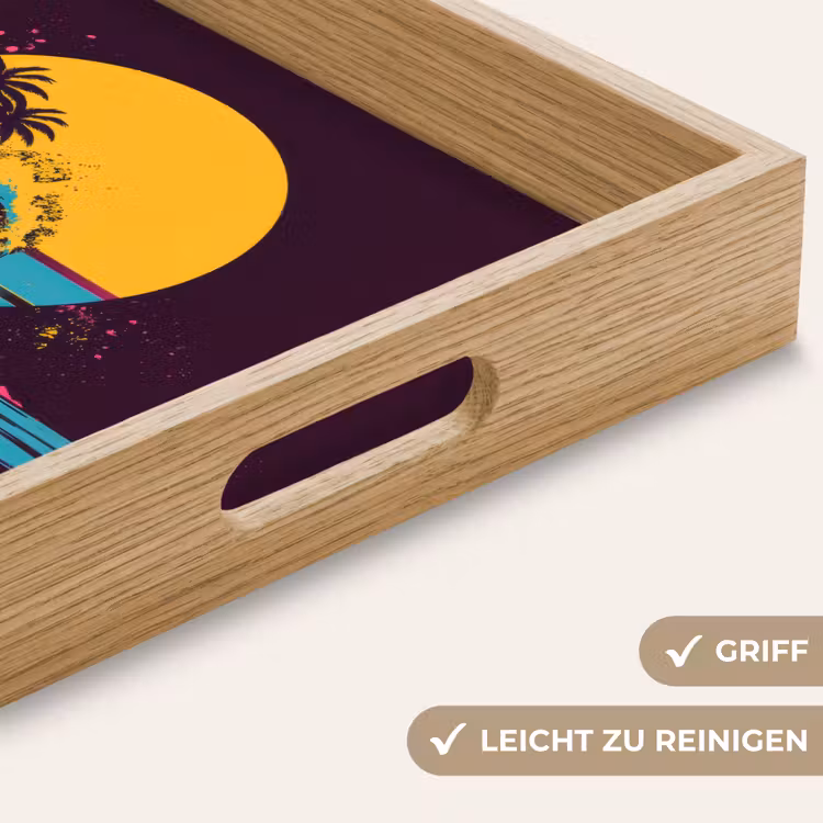 Golf - Kleurrijk - Zon - Palmbomen Dienblad Rechthoek middel -USP_HandgreepDE