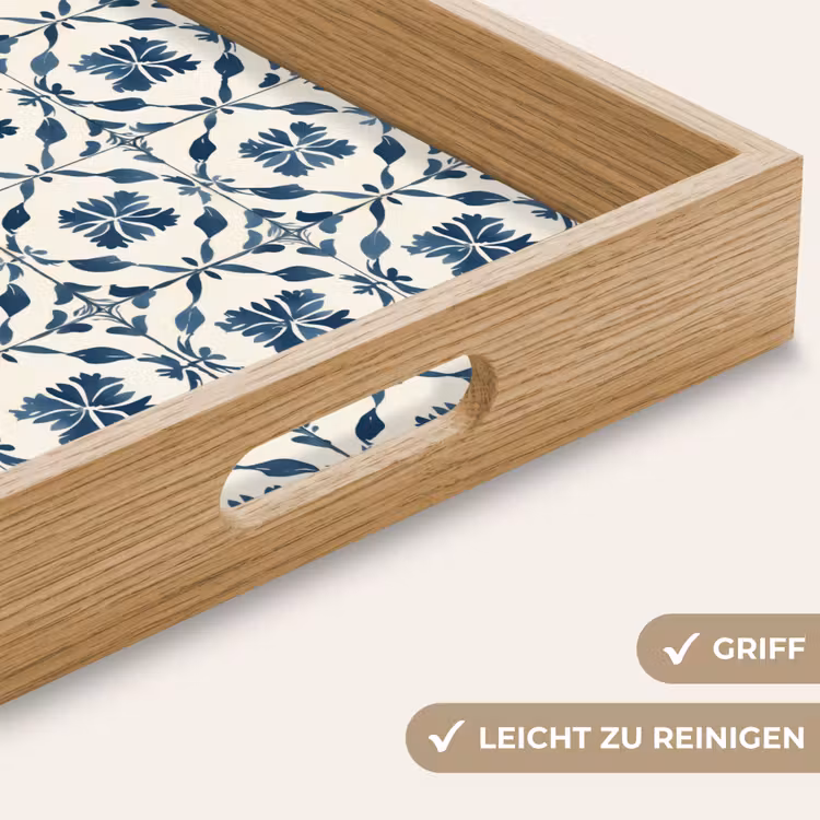 Grafisch - Tegel - Blauw Dienblad Rechthoek middel 911 -USP_HandgreepDE