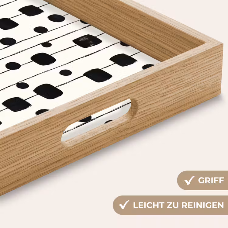 Grafisch - Modern - Zwart Dienblad Rechthoek middel 911 -USP_HandgreepDE